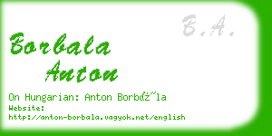 borbala anton business card